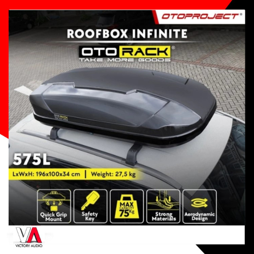 Roof box Otorack infinite Black Glossy 575 Liter Box Atap Mobil