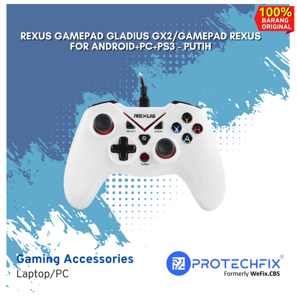Rexus Gamepad Gladius GX2/Gamepad Rexus For android+PC+ps3 - Putih