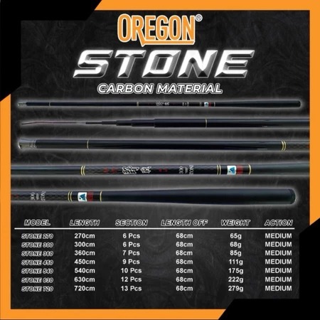 Joran Tegek Oregon Stone 270 300 360 450 540 630 720 Joran Pancing Material Carbon