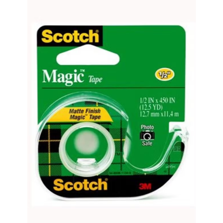 

3M - Magic Tape Isolasi Transparan Cat dengan Dispenser Kecil 1/2 Inch x 12.5 Yd