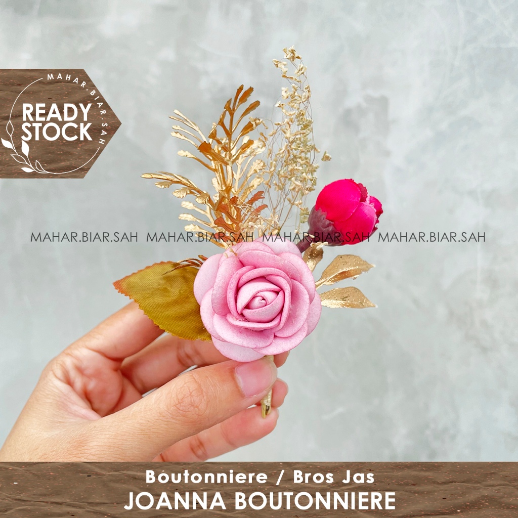 RS JOANNA PINK Boutonniere / bros bunga kering / bunga jas / bros bunga jas / dried flowers