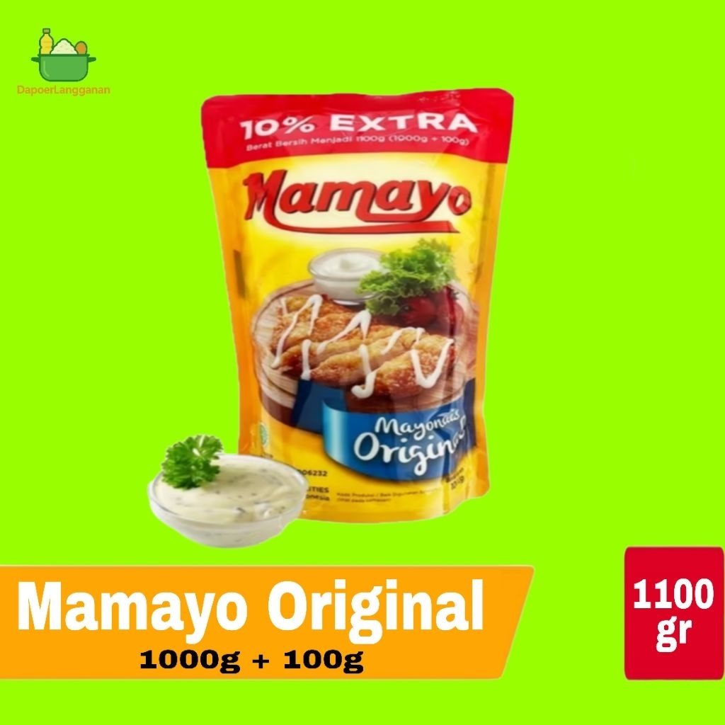 

Mamayo Mayonaise Original 1000g Bonus 100g Mayo Creamy Cocok untuk Roti dan Salad
