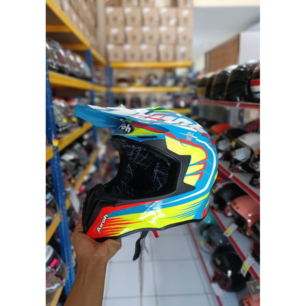 Helm AIROH TWIST MIX BLUE Motocross MX