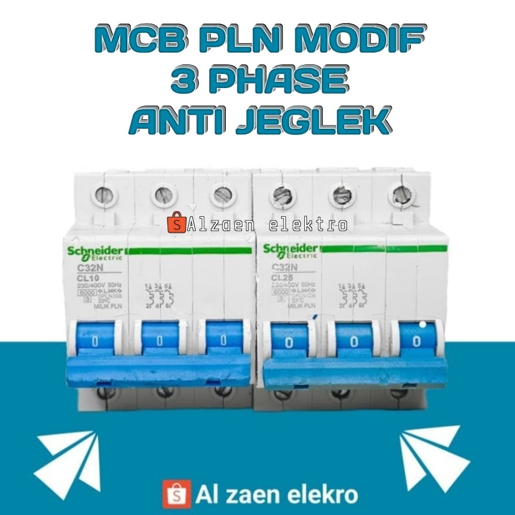 mcb pln 3pas modif anti jegglek seperti 6a modif 50a, barang second mulus original.
