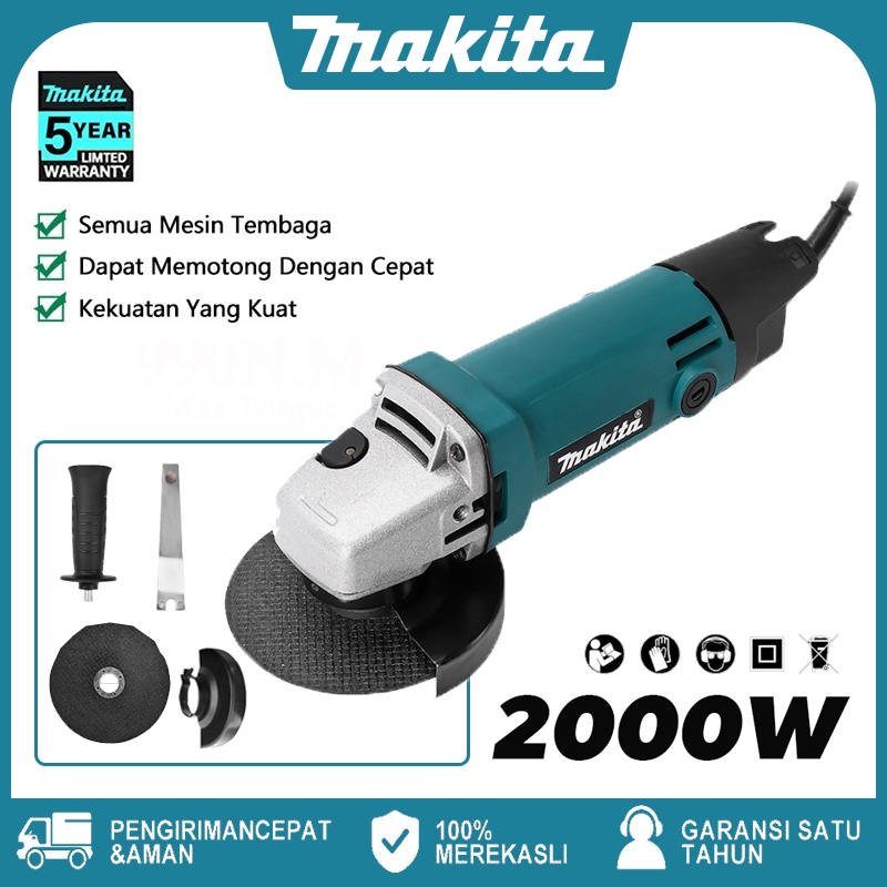 MAKITA Brushless Gerinda Angle Grinder Cordless Mesin Gerinda Tangan