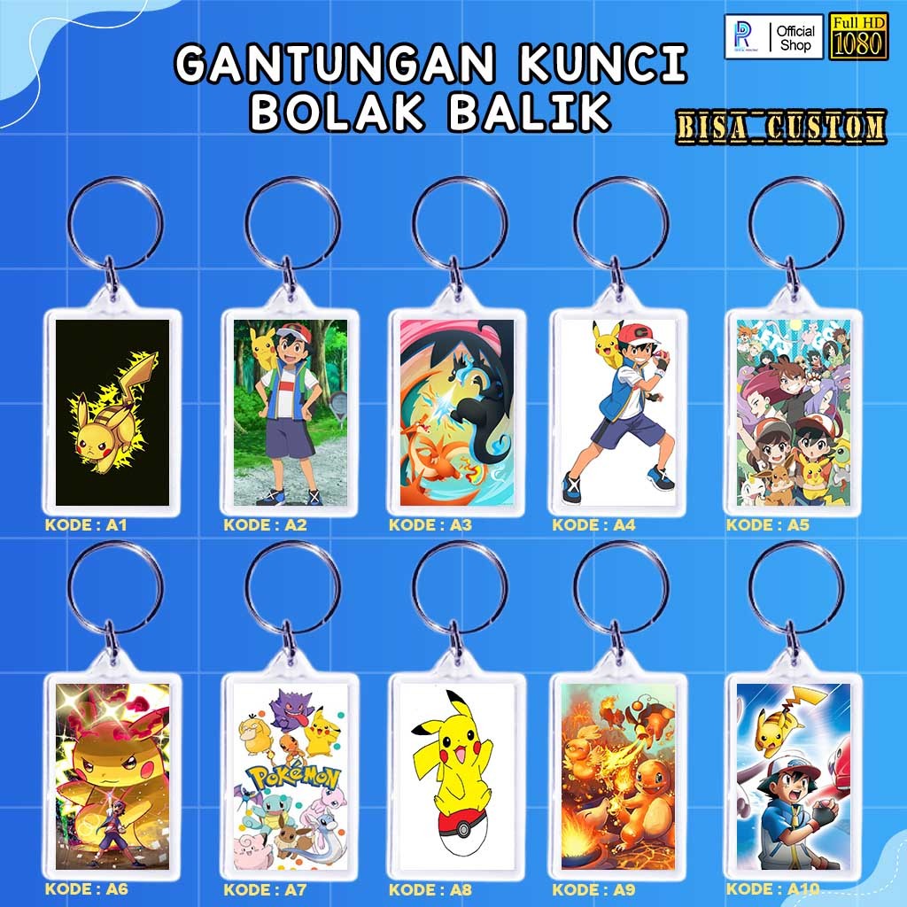 GANTUNGAN KUNCI AKRILIK POKEMON / GANCI POKEMON / GANTUNGAN KUNCI POKEMON K44