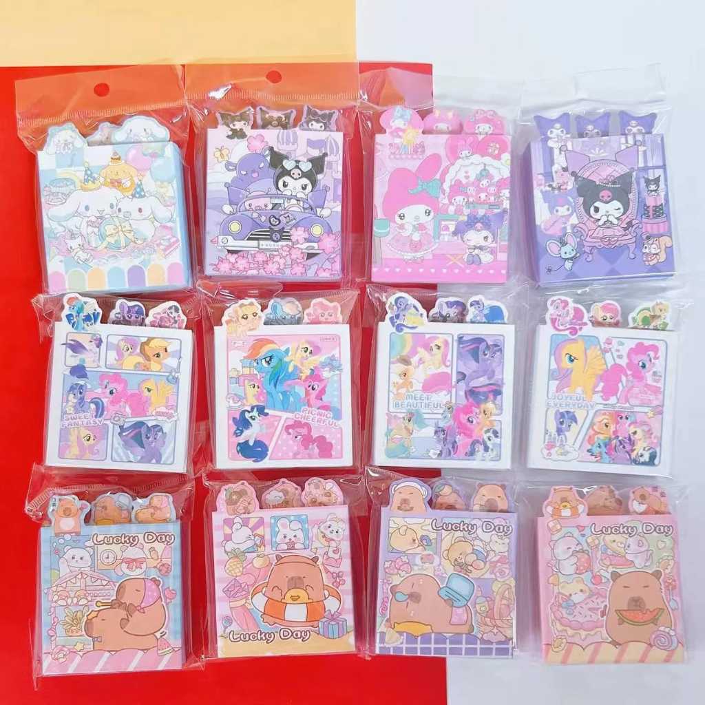 

[ORGM] SET 6 MOTIF | Kertas Memo Mini set 6 motif 120 lembar Lucu cantik motif Capybara Melody Cinnamon