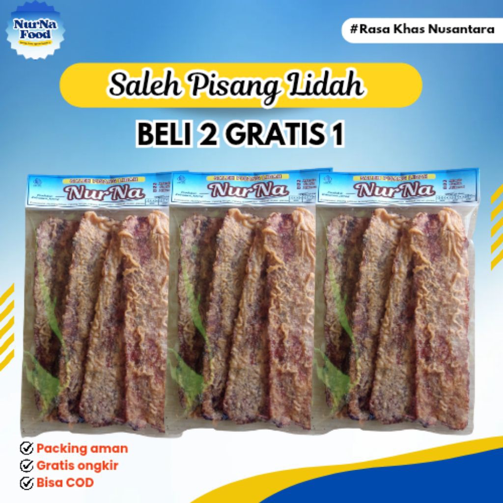 

{PROMO BUY 2 GET 3} Pisang Saleh Lidah Manis Alami Asli Kebumen