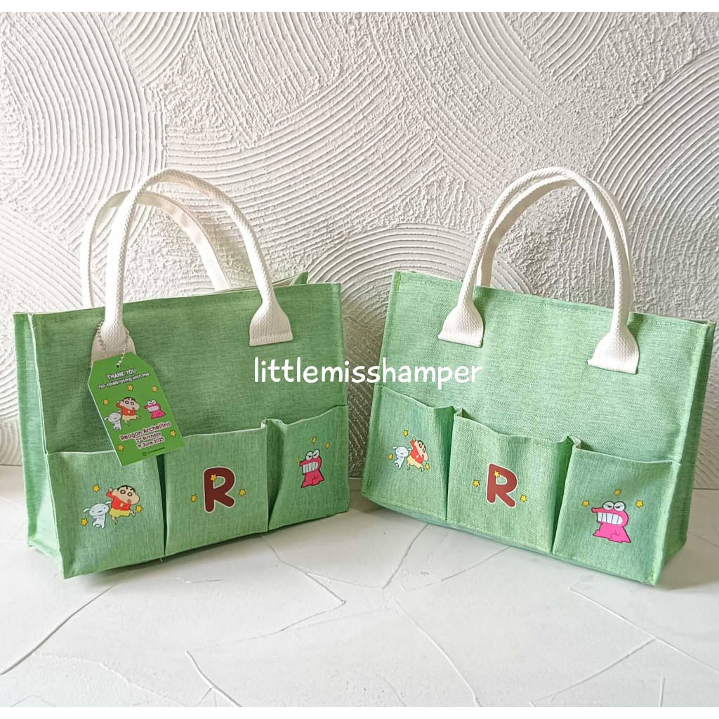 

Canvas triple pouch / pocket souvenir kemasan tas goodiebag hampers ulang tahun