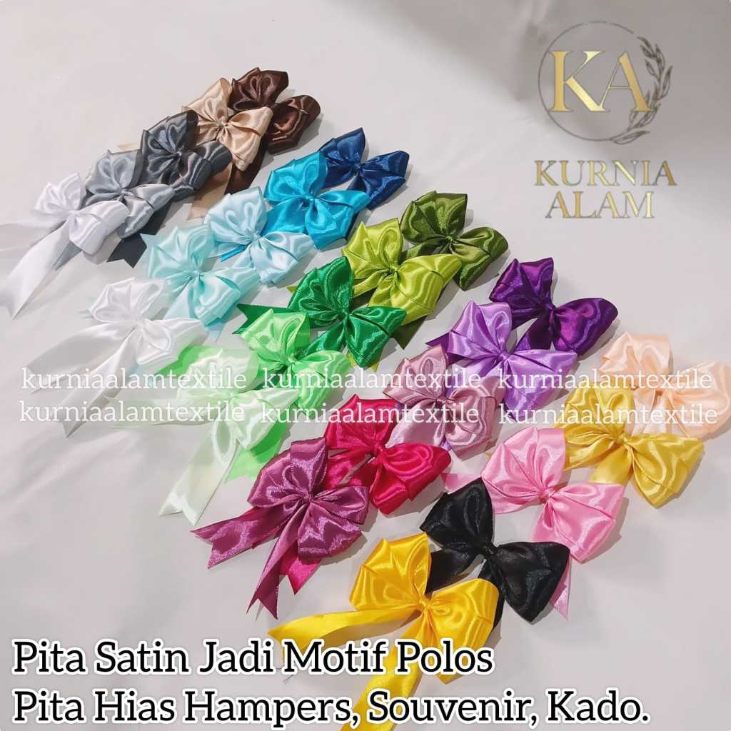 

{MIN.ORDER 10pcs} Pita Siap Pakai 3 Layer / Pita Satin Jadi Motif Polos / Pita Hias Dekorasi Hampers, Souvenir, Parcel Lebaran HARGA PER 1pcs
