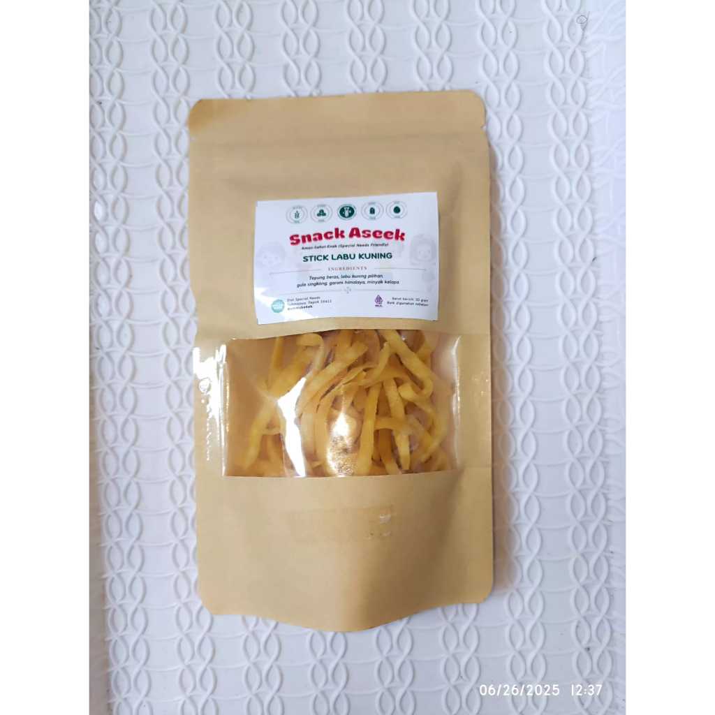 

RK STICK LABU KUNING / PUMPKIN STICK Gluten Free Egg Free MSG Free Dairy Free