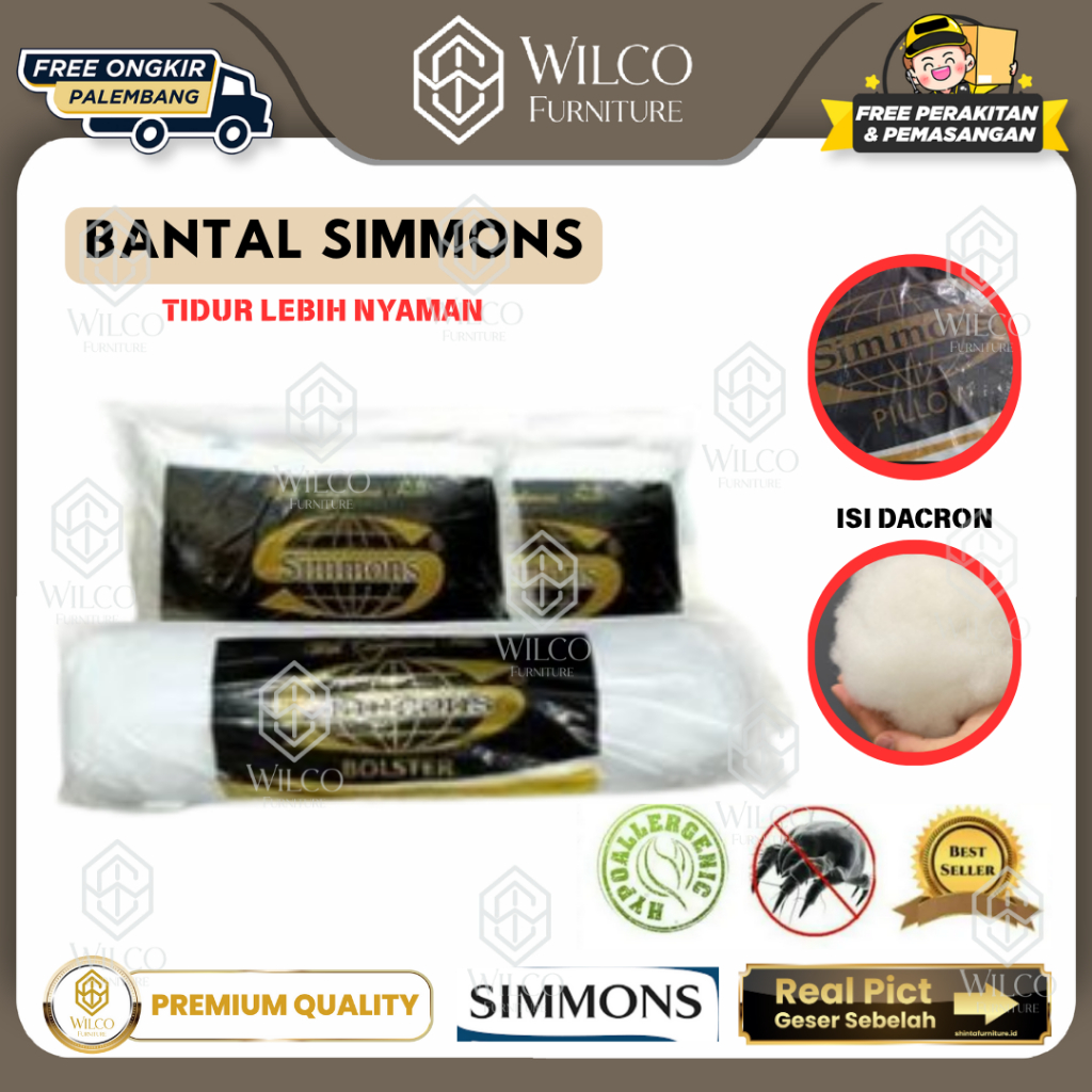 Bantal Guling Simmons | Bantal Tidur Pillow Simmons Bolster | Bantal Airland Murah Palembang