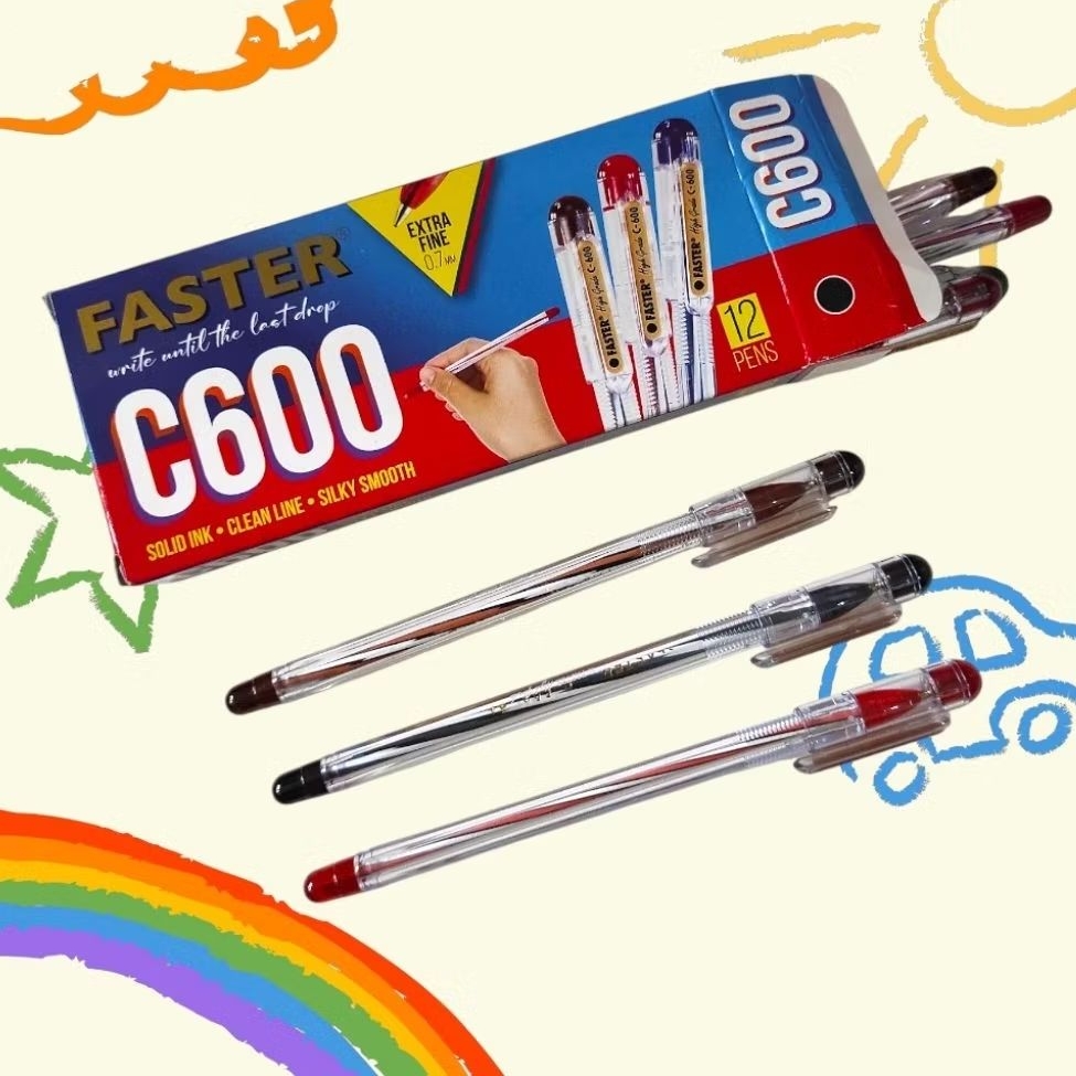 

Faster gel pen c600/pulpen faster c600/ bolpen Faster C600 0,7mm isi 12pcs