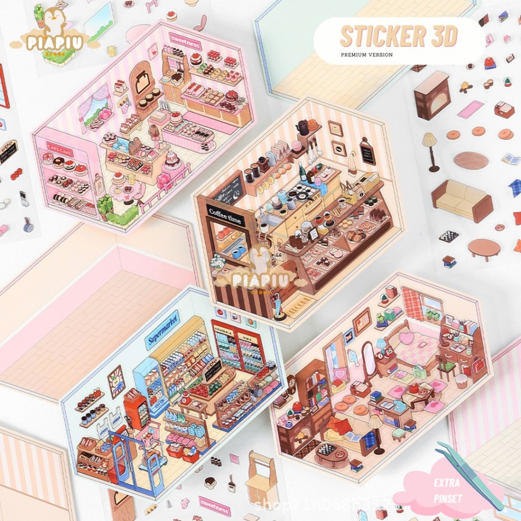 

STICKER 3D Premium DIY Papermore Decoration STICKER susun Creative Mainan Anak Unik COD Viral Korea