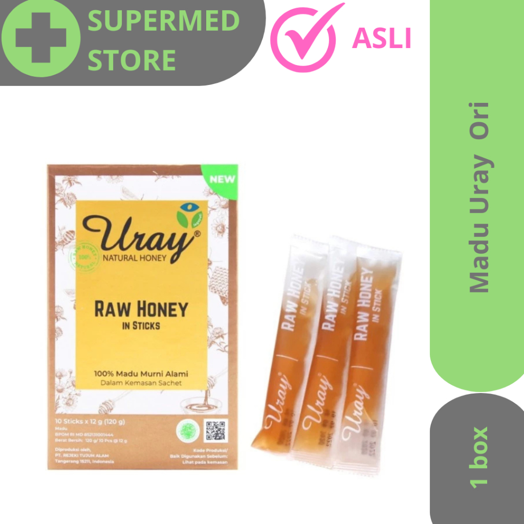 

Madu Uray 1 Box Isi 10 Sachet / Raw Honey 100% Natural Premium Original / Madu Murni