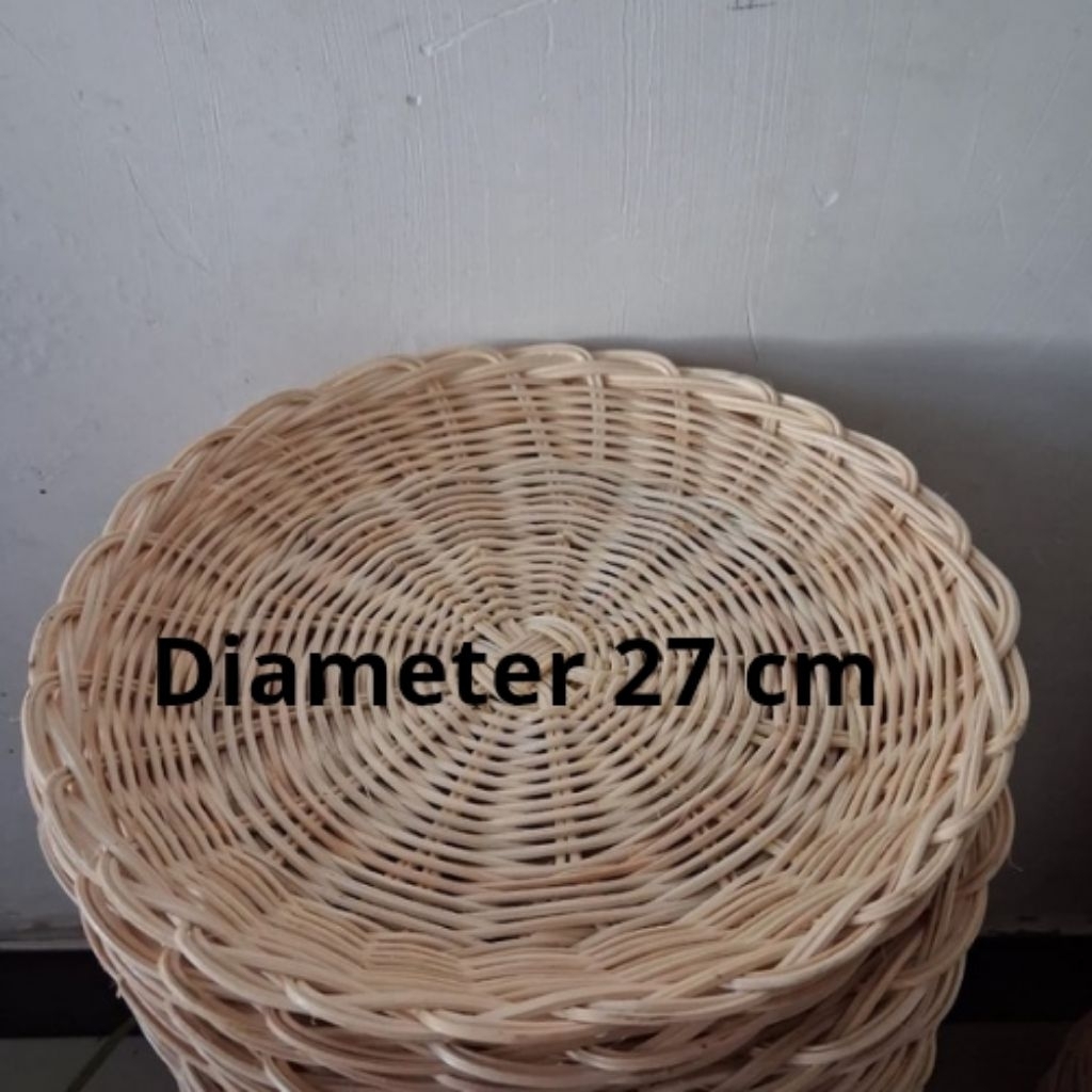 Piring ayaman Rotan D 27cm/Piring rotan/Piring rotan asli/Piring rotan saji