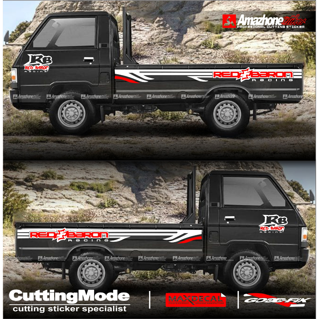 [COD] Stiker red baron racing mobil mitsubishi l300 cutting stiker l300 terbaru sticker custom