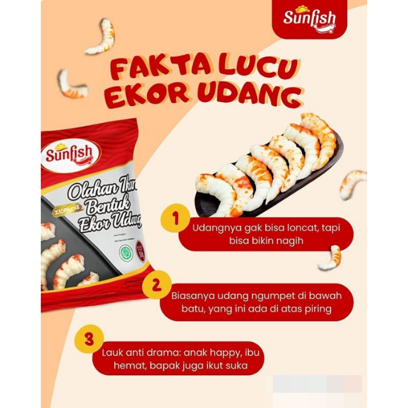 

SUNFISH Ekor Udang - Shrimp Tail 200gr - Olahan Ikan SUNFISH - Kheiza Frozen