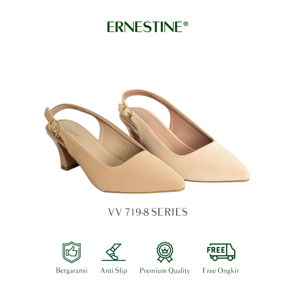 [BUY 1 GET 1 FREE] Sepatu Heels/Pesta Wanita Hak 5 cm, Type VV 719-8 Ernestine Collection