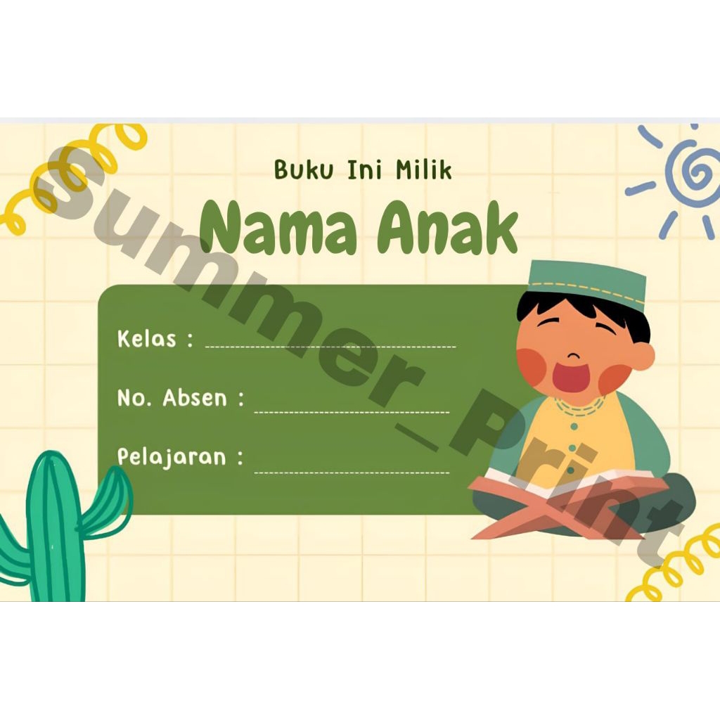 

(ISI 25 - 50 PCS) STIKER LABEL BUKU PELAJARAN ANAK / BUKU TULIS SEKOLAH