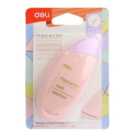 

Correction Tape / Tip Ex Kertas / Pita Koreksi DELI 6 Meter Desain MACARON H200 [5mm x 6m]