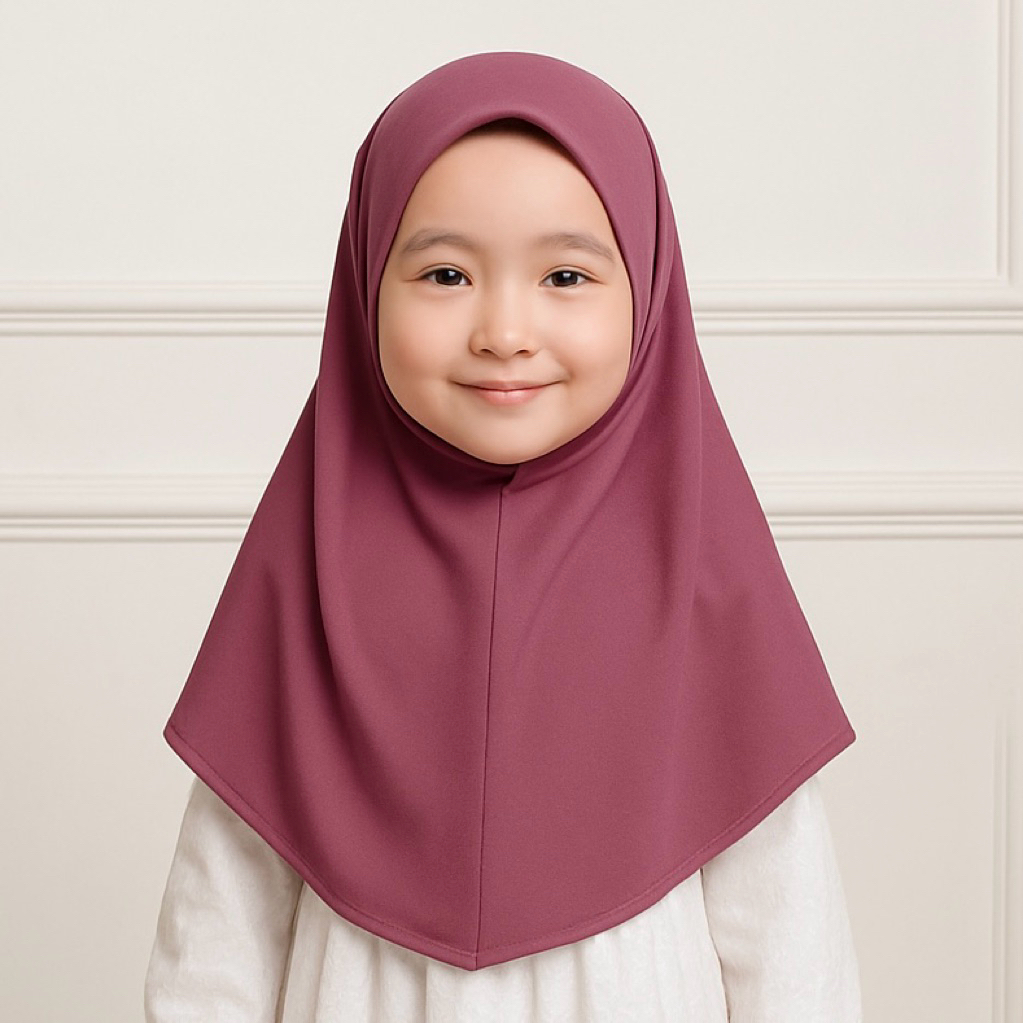 Babycila Bergo Hamidah Non Pad Syiria Hijab Bayi Anak 0-2 Tahun Jersey Brown Label