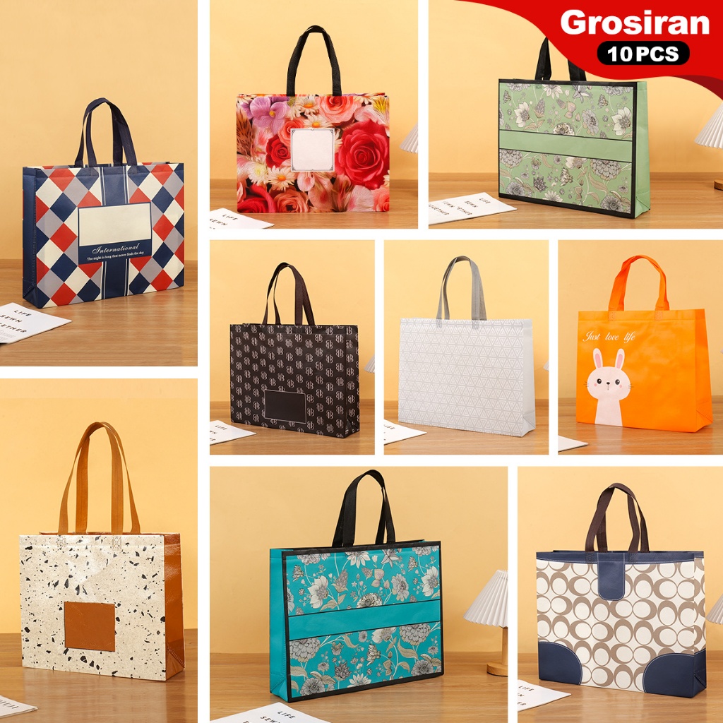 

Grosir 10pcs-Tas hamper - Goodie bag - Tas Belanja - Tas Souvenir - Tas Kado - Tas Jinjing - Tas Lipat-Kantong Belanja - Souvenir - Shopping bag - Spoundbond - Tote Bag - Tas Wanita - Tas Murah - Tas Belanja Murah - Tebal dan Kuat
