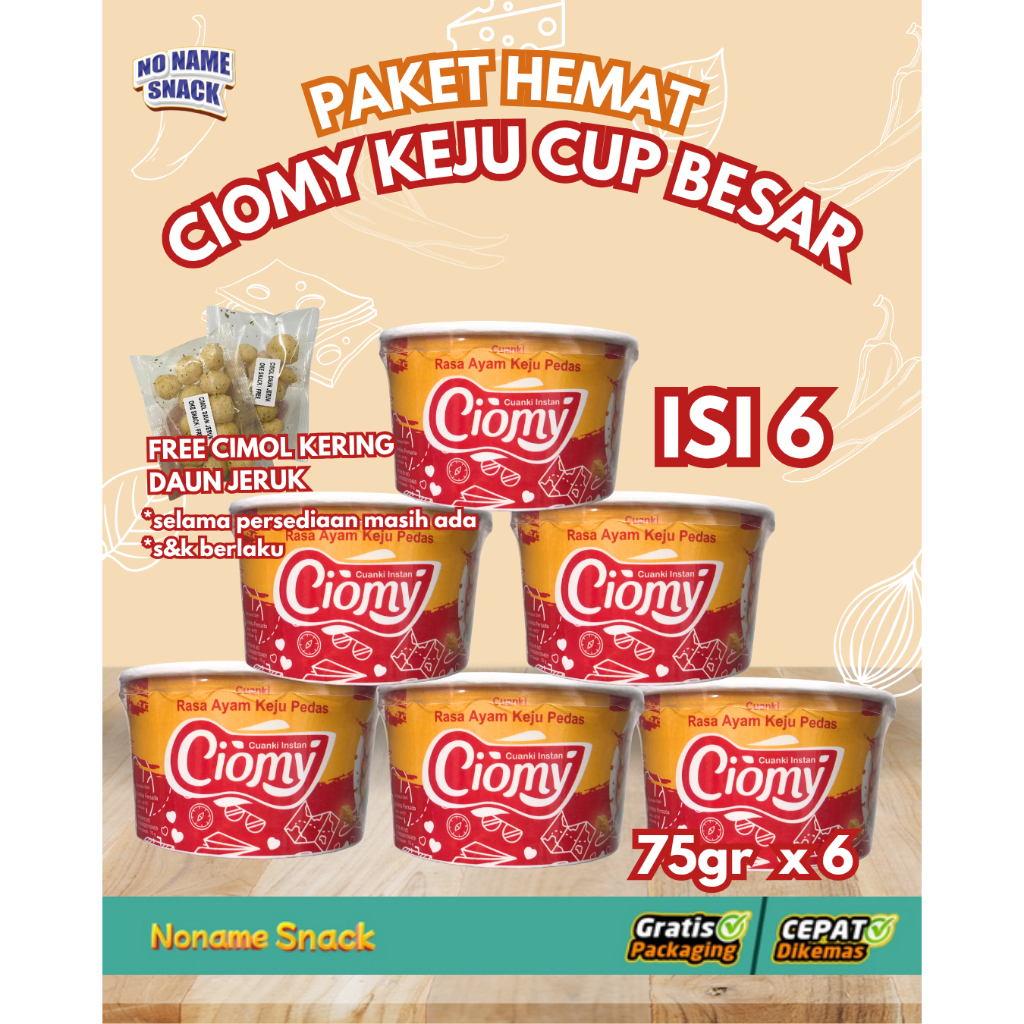 

Paket Hemat Ciomy Cuanki Cup Besar Ayam Keju Pedas Set isi 6 pcs