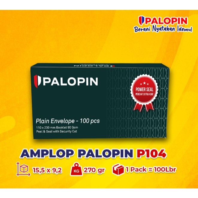 

Amplop Palopin P104 Putih Lem ( PACK=100 pcs )