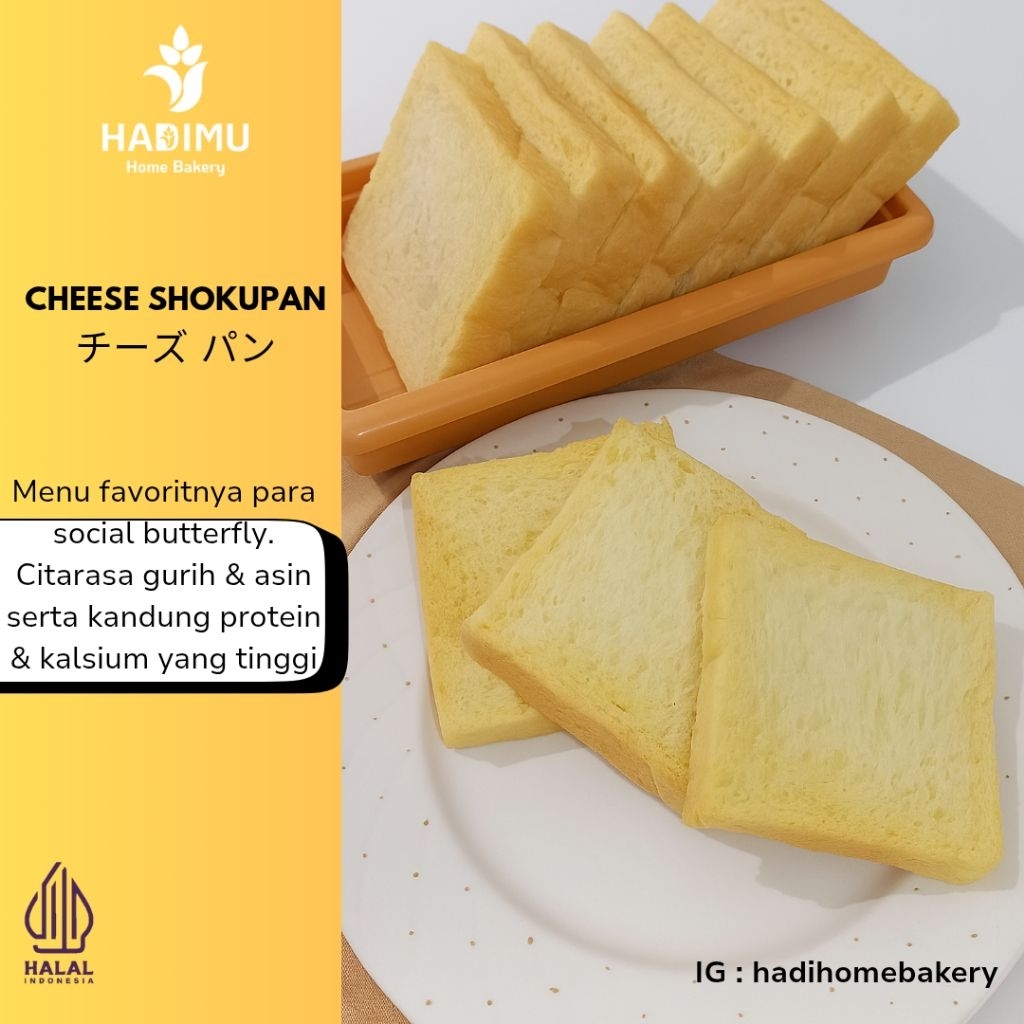 

Cheese Shokupan - Roti Keju - Roti Jepang Keju - Roti Korea - Roti Tawar - Loaf Bread - Home Made - Sehat - Tanpa Pengawet - Halal