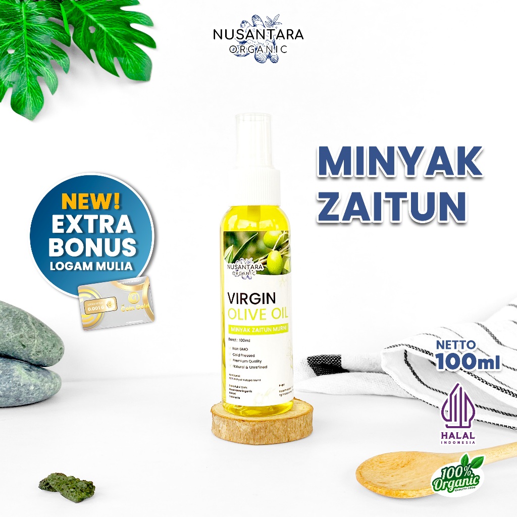 

Nusantara Organic Minyak Zaitun Organik Extra Virgin Olive Oil Murni EVOO Sehat 100ml spray