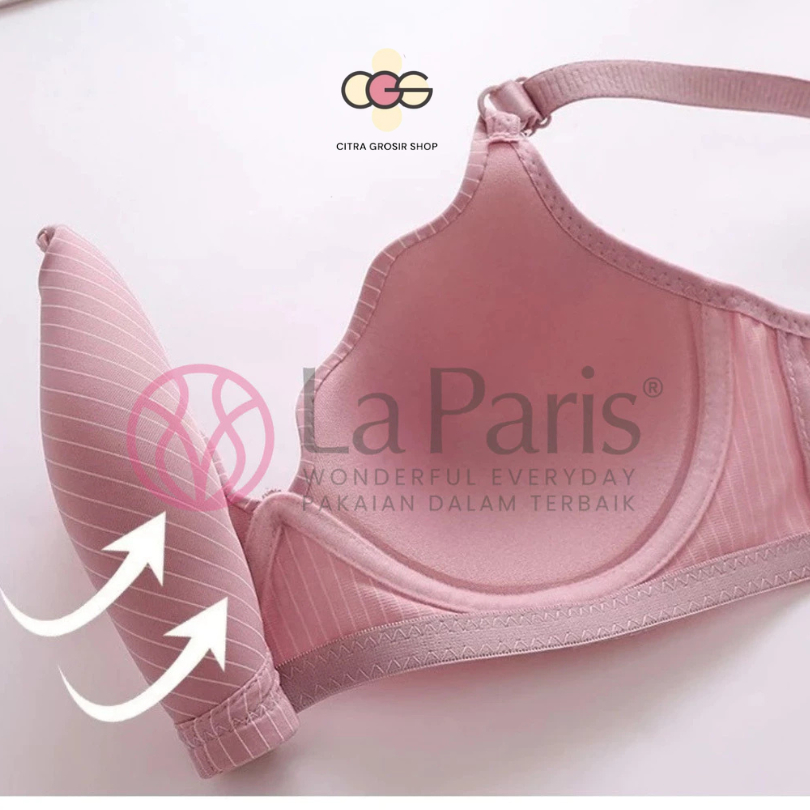 Bra BH Tanpa Kawat Gelombang Motif Garis Halus BH Lembut Tanpa Kawat BH LA PARIS 229 Kait 3 LA PARIS