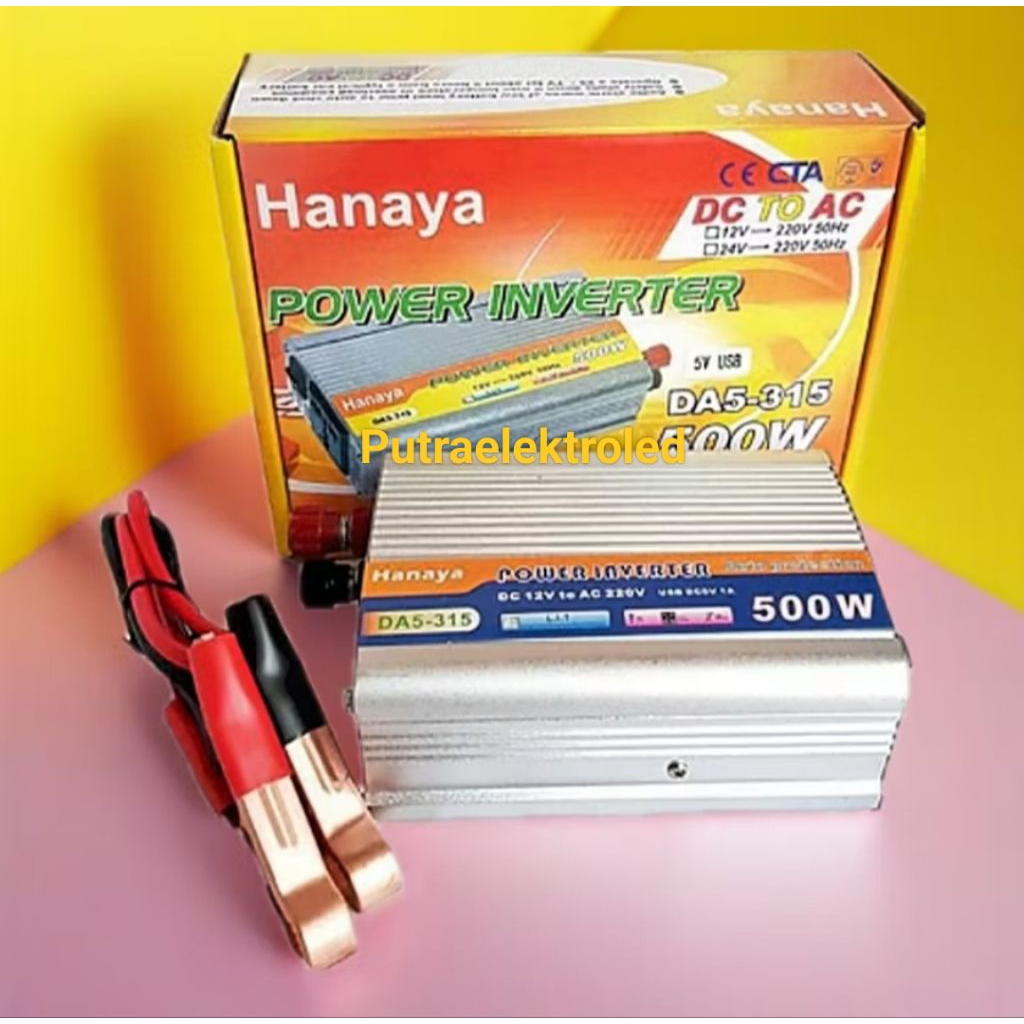 INVERTER 500 WATT DC 12V TO AC 220V HANAYA / inverter 500watt DC 12V ke AC 220V