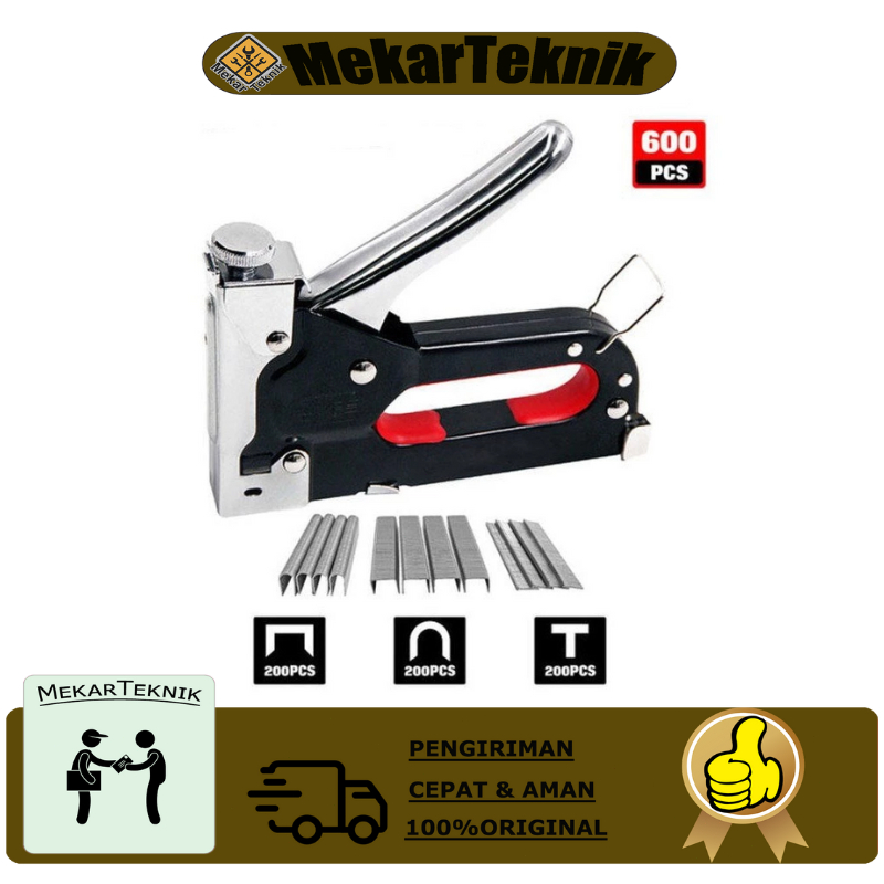 

3-in-1 Stapler Gun Tacker - 4-14mm Heavy Duty Hekter - Alat Perkakas Berkualitas untuk Industri & Rumah