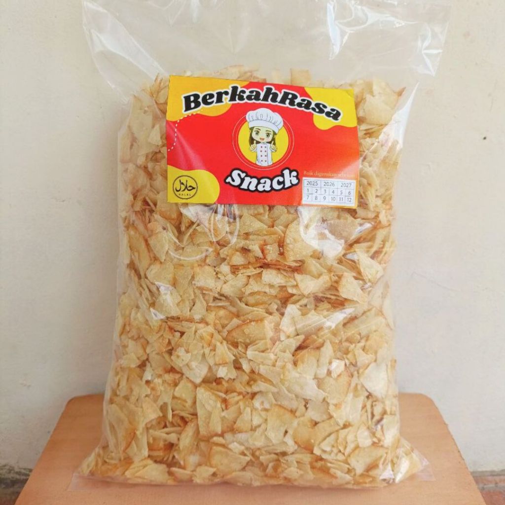 

Remukan keripik singkong 1 kg renyah / sriping singkong patahan