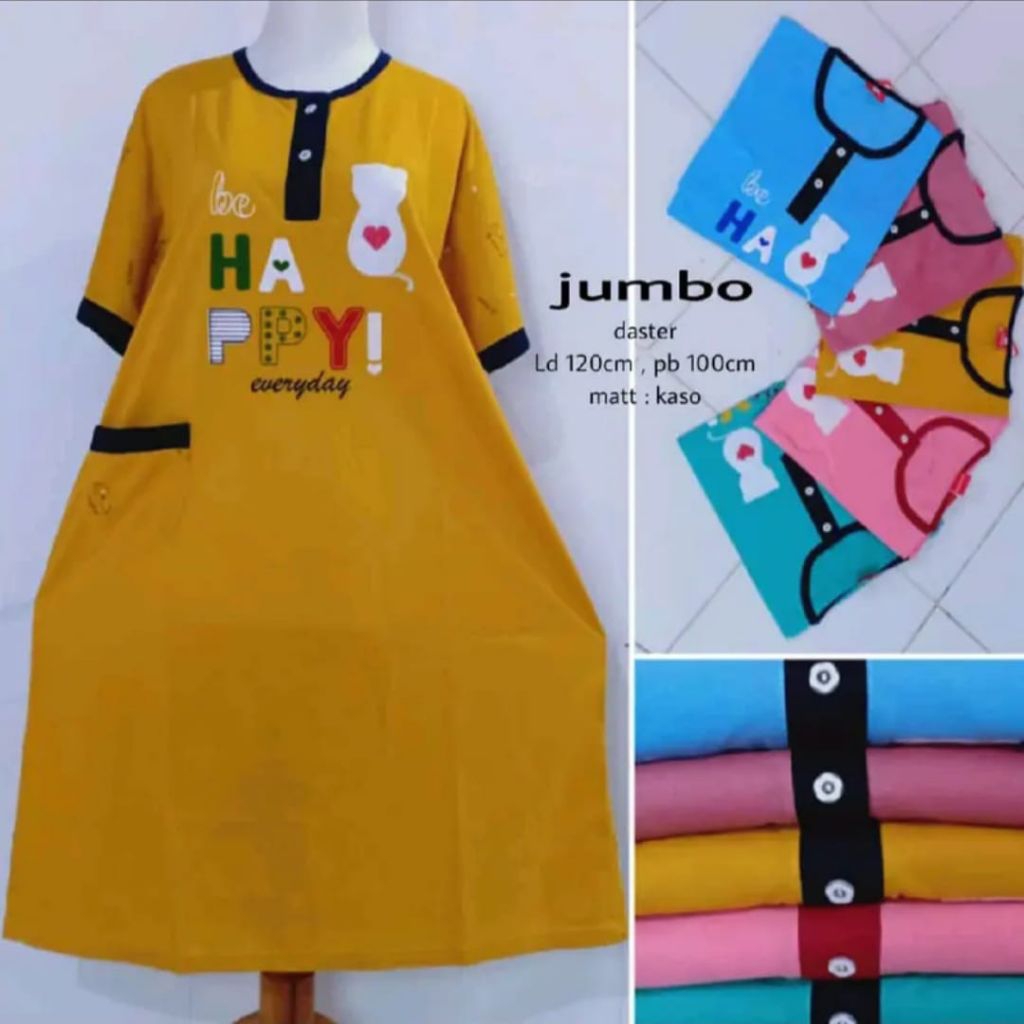 Daster Dewasa Bahan Kaos/Dres Wanita Setandar/Jumbo