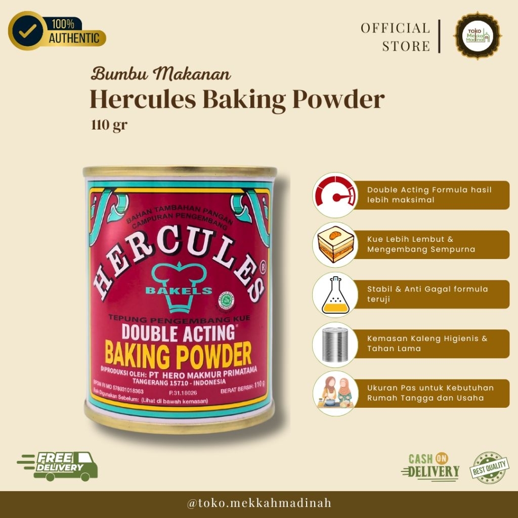 

Hercules Baking Powder – Double Acting Pengembang Kue 110gr