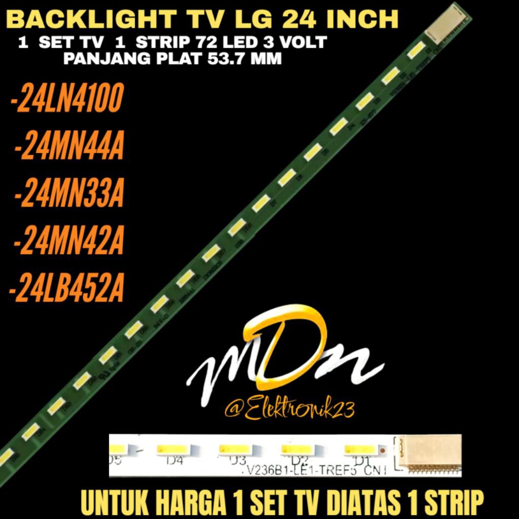 BACKLIGHT TV LED LG 24 INCH 24LN4100- 24LM33A-24LM44A-24LM42A-24LB452A BACKLIGHT TV LG