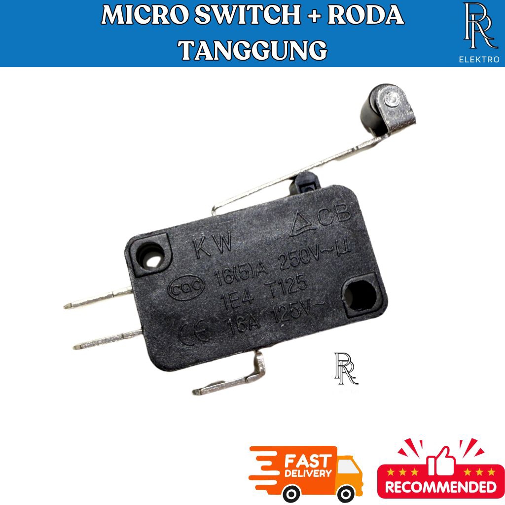 micro limit switch 3 pin  + roda tanggung 3cm