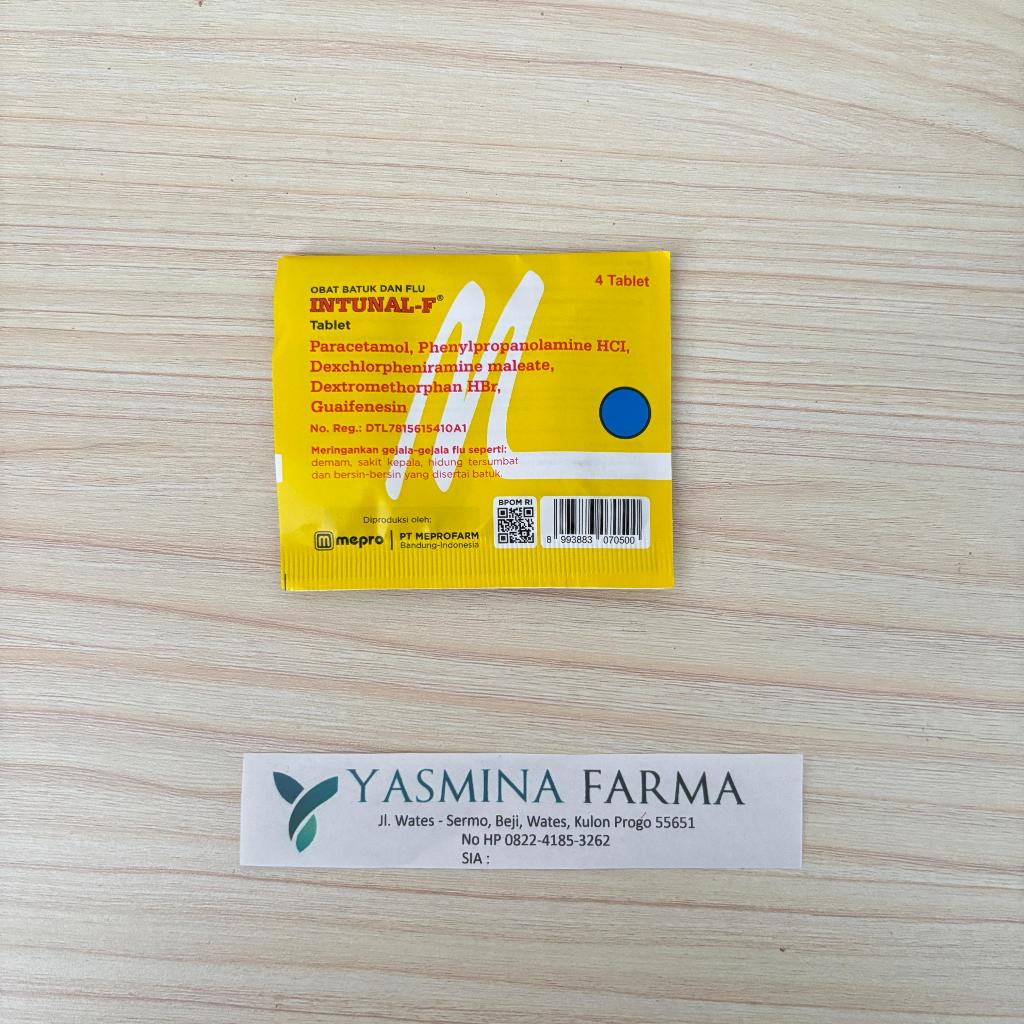 Intunal Forte Tablet Kuning Flu Batuk Demam Strip isi 4 Tablet