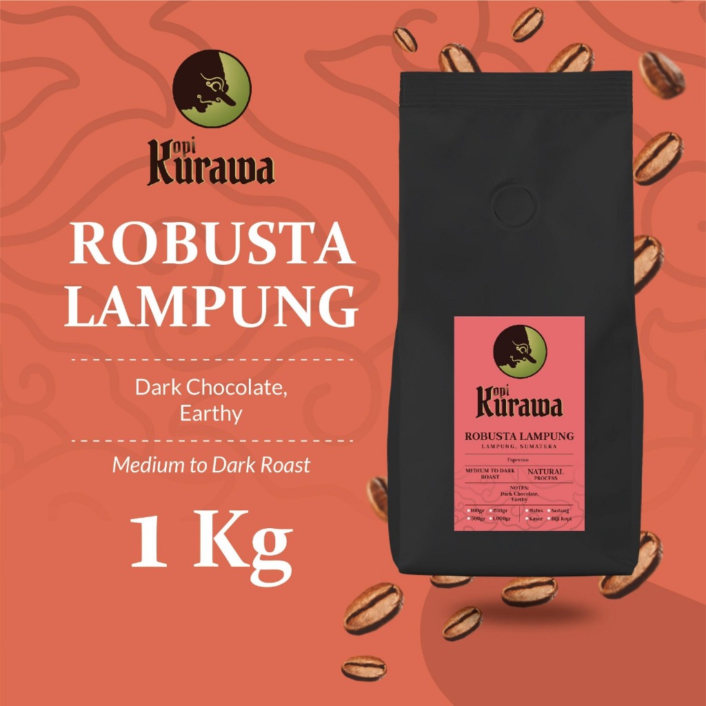 

Kopi Robusta Lampung Sumatera 1kg Coffee Bean Espresso Biji Bubuk