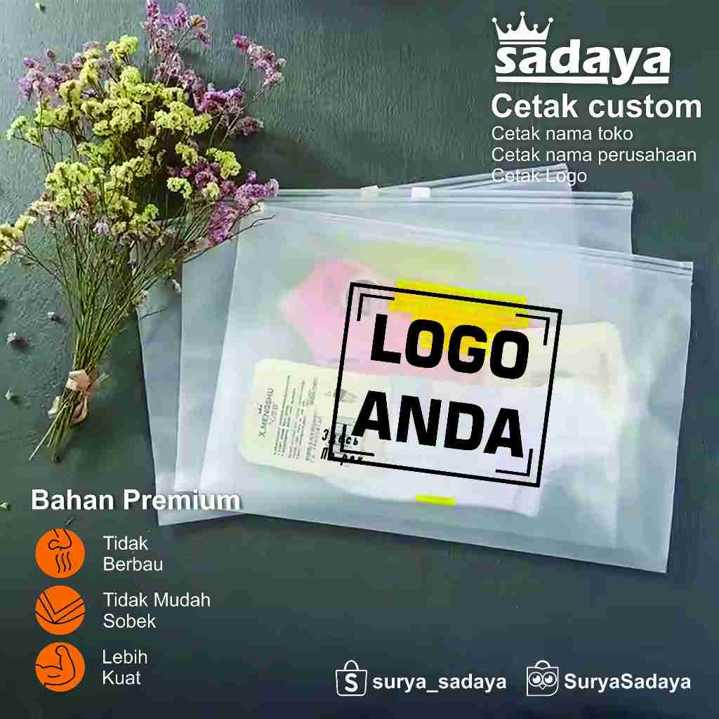 

Sablon Plastik Ziplock 14x20 Sablon Plastik Zipper Sablon Plastik Klip Sablon Packaging