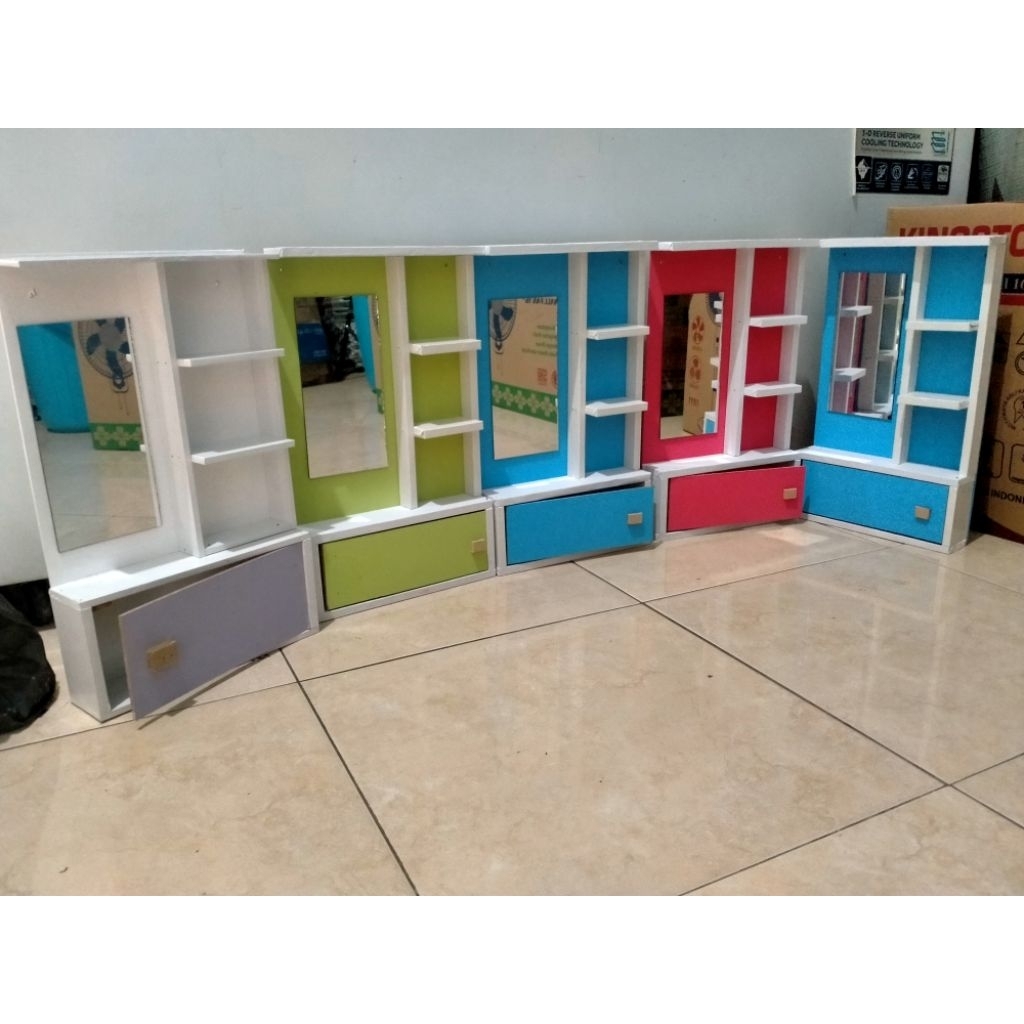 Cermin Rias Minimalis Rak Kosmetik Gantung Meja Rias Rak Rias Gantung Rak Rias Make Up Kayu Mini