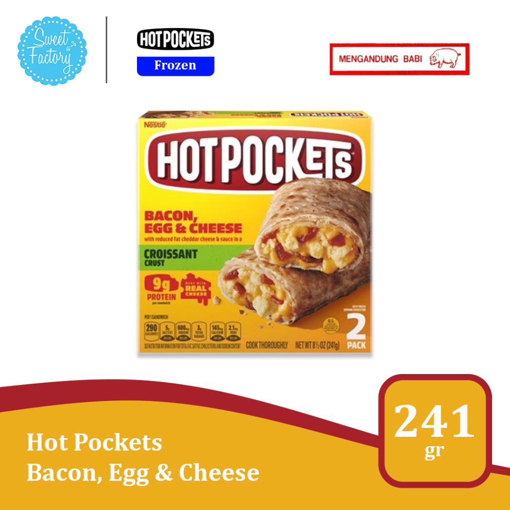 

Hot Pockets Frozen - Bacon, Egg & Cheese 241 gr (NON HALAL) Impor USA
