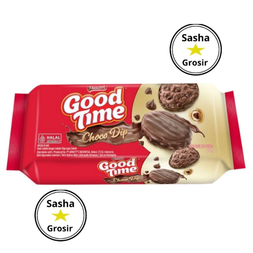 

Good Time CHOCO DIP Cookies Cream 71gr....cemilan .....Snack murah