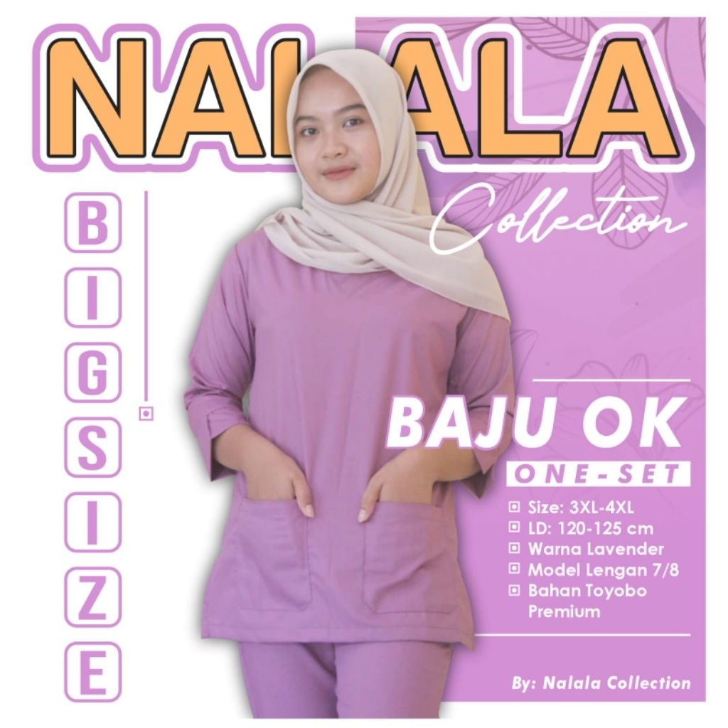 Baju OK OKA Lengan 7/8 BIG SIZE Baju Jaga Baju Perawat Nakes Pakaian kerja baju Bidan baju Dokter Ba