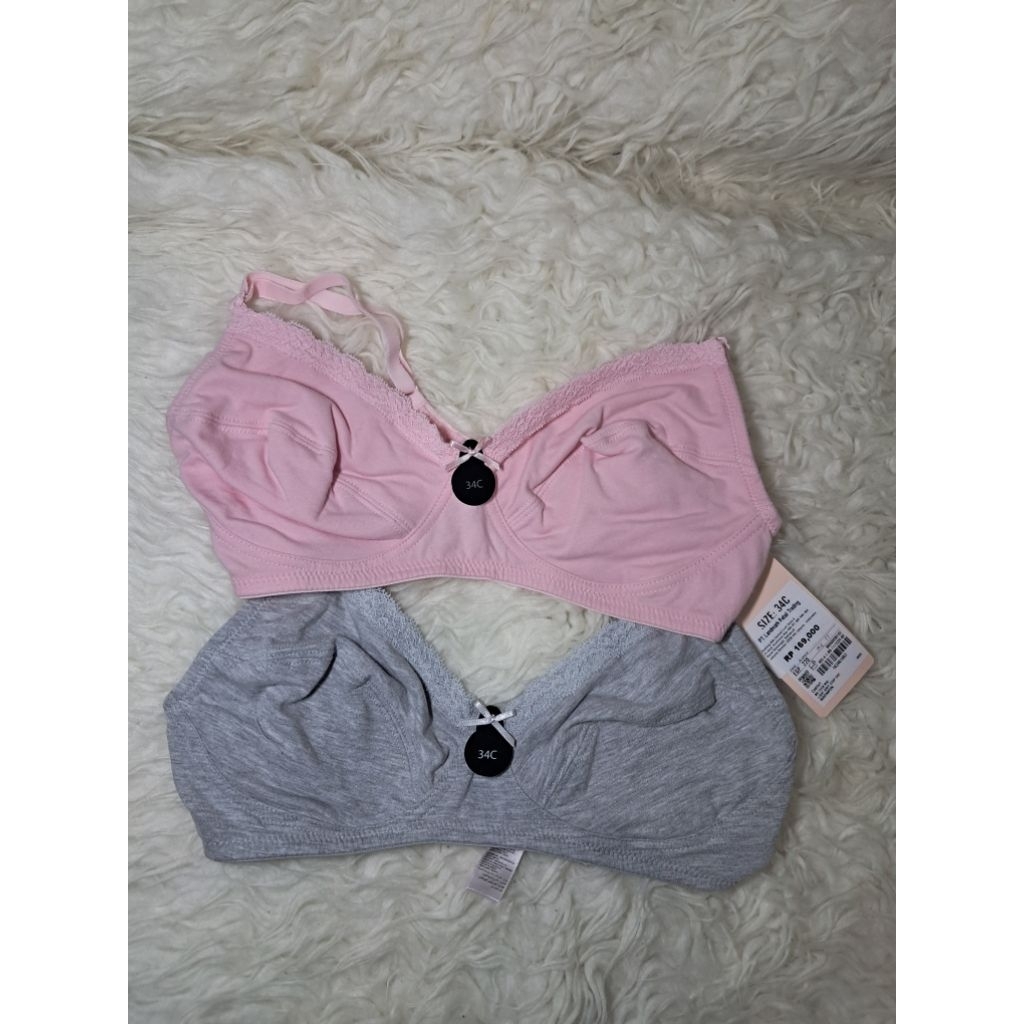 Sale Bra Isi 2 Max Fashion Size 32C 34C 36DD Non-Padded Bra Pakaian Dalam Wanita