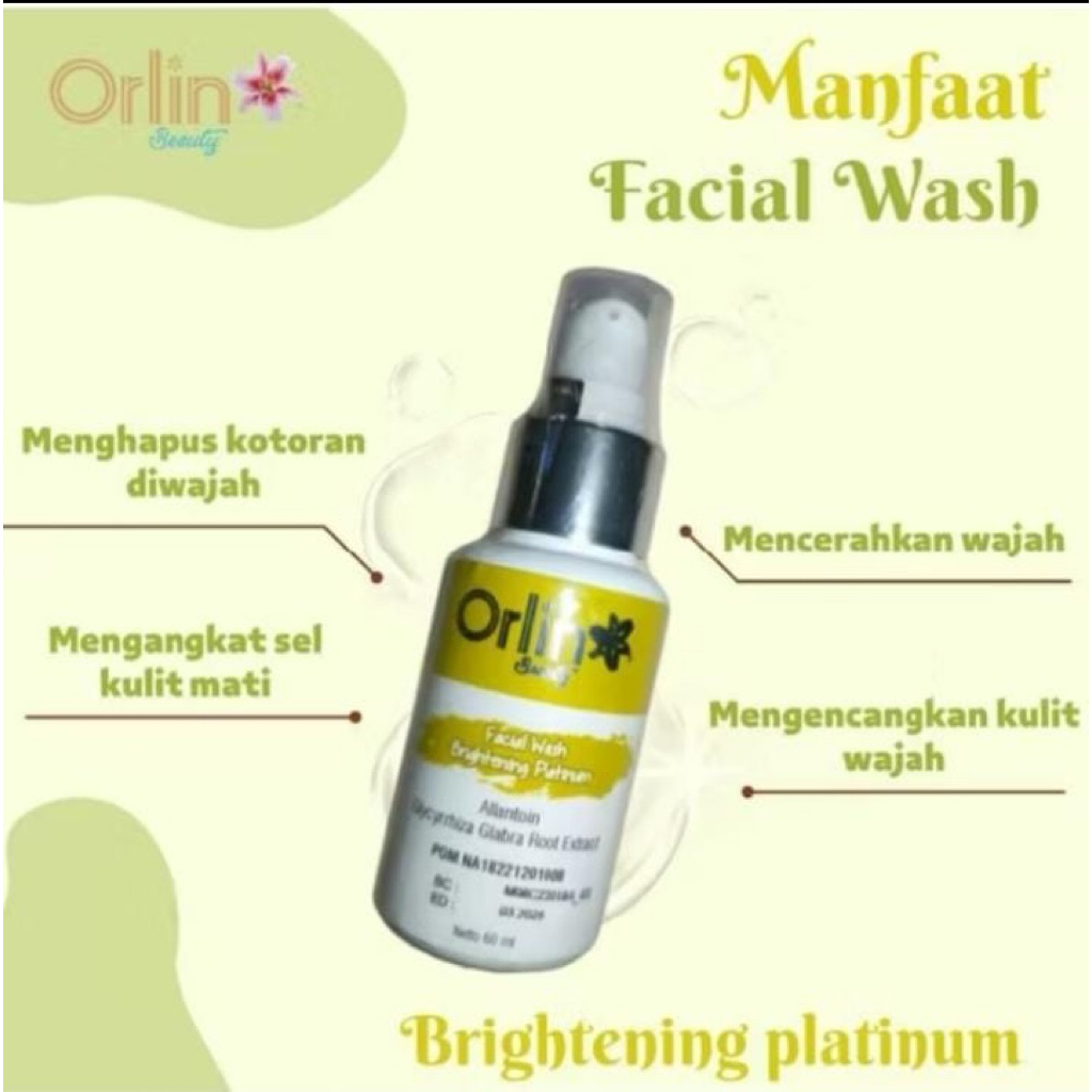 ORLIN BEAUTY SKINCARE FACIAL WASH /SKINCARE ORLIN BEAUTY / FACIAL WASH WHITENING PLATINUM ORLIN BEAU