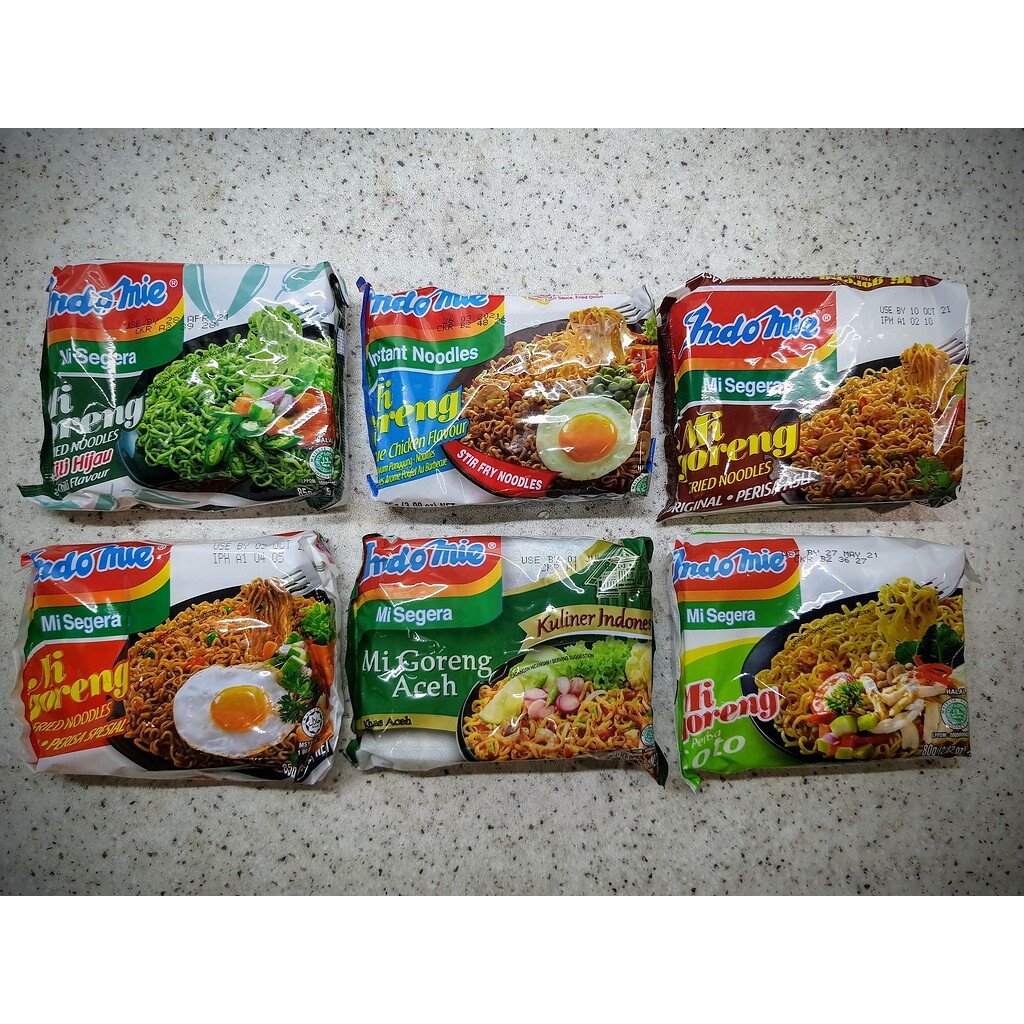 

Indomie Mie Goreng,Kari Ayam,Soto Banjar