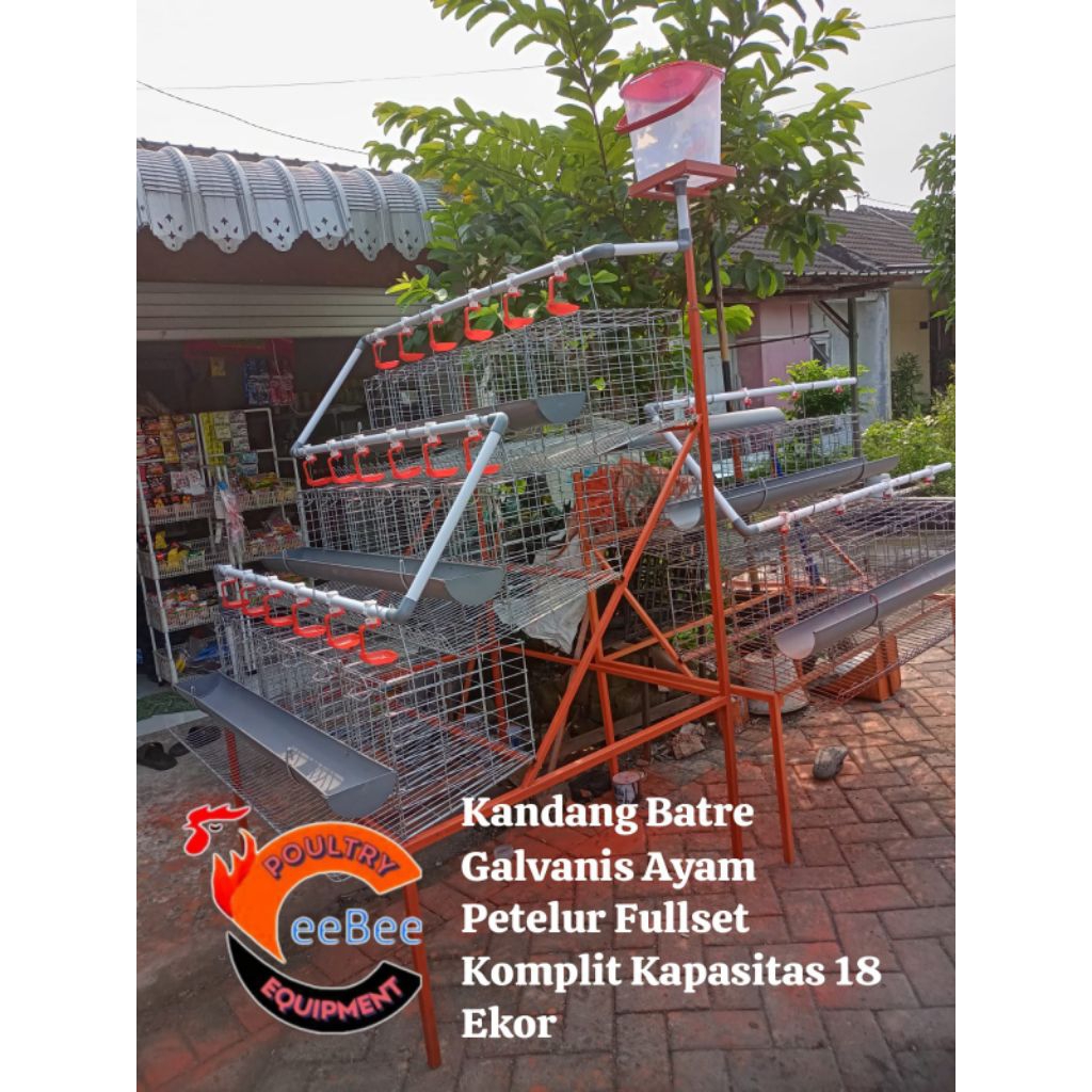 Kandang Batre Galvanis Ayam Petelur Skala Rumahan Populasi 18 Ekor